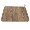 Wooden Tray with Golden Steel Deer & Base – Unique Centerpiece for Serving