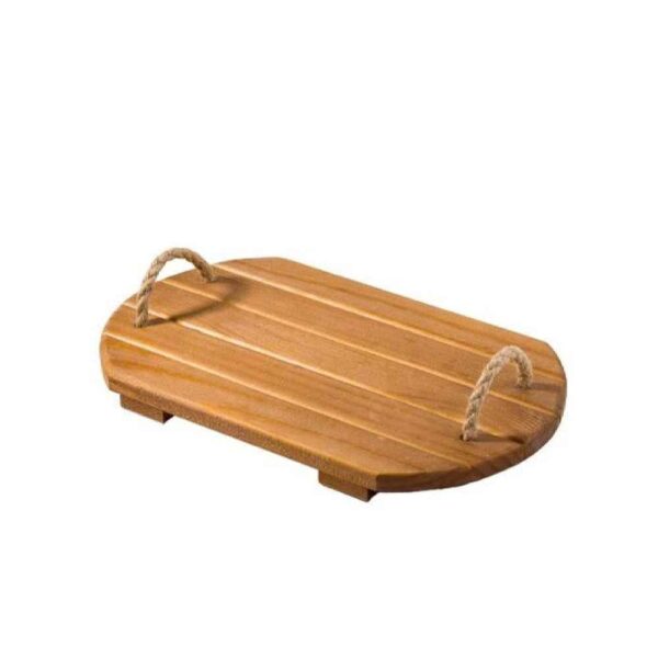 Wooden Tray with Hemp Handle – Model Ange | Rustic & Lightweight
