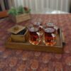 Wooden Serving Tray With Sugar Bowl & Handle