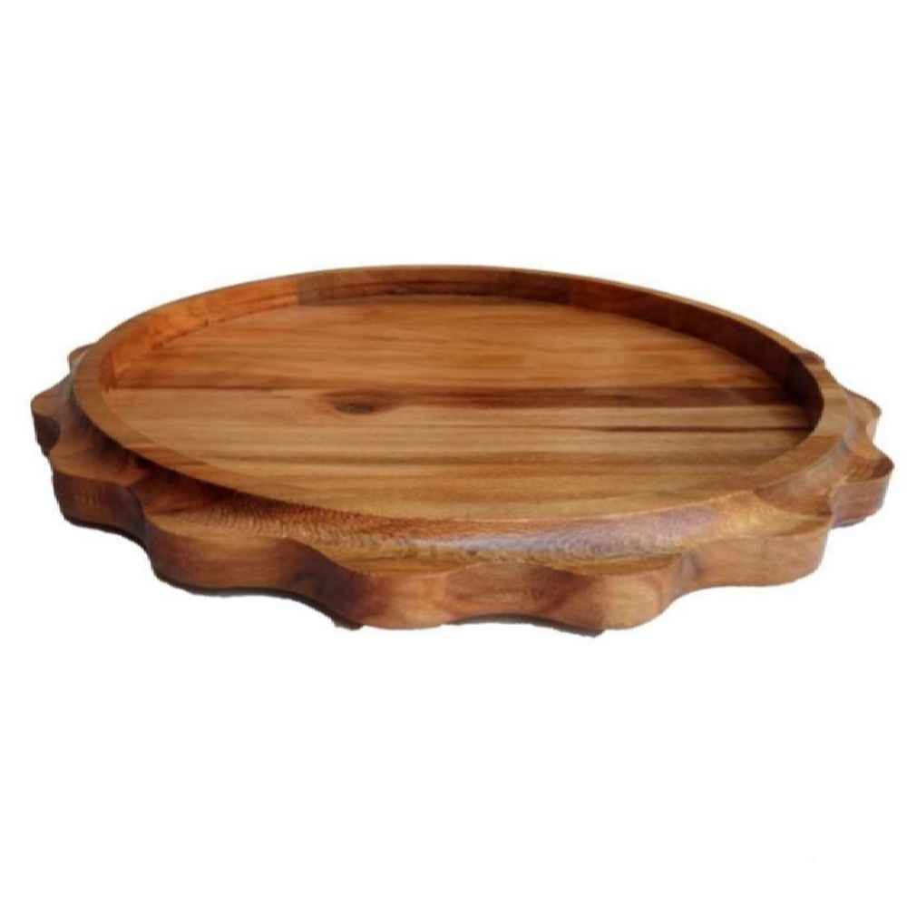 Wooden Serving Tray with Bordered Design – Great for Tea or Snacks