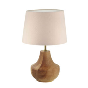 Wooden Table Lamp With Fabric Lampshade Model Farsam