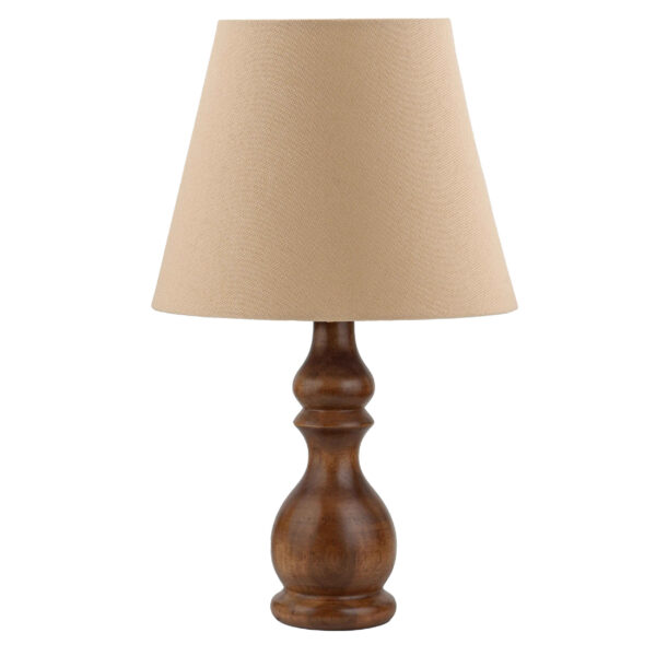 Accent Wooden Table Lamp With Fabric Lampshade Chobi