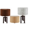 Accent Wooden Table Lamp With Fabric Lampshade Nour