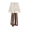 Accent Wooden Table Lamp With Macrame Lampshade