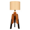 Accent Wooden Table Lamp With Round Lampshade Masina