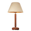 Accent Wooden Table Lamp With Velvet Lampshade Model Sana