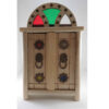 Handcrafted Persian Wooden Wall Key Holder with Traditional Style Door Design
