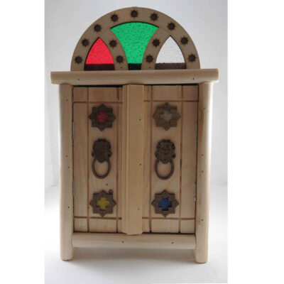 Handcrafted Persian Wooden Wall Key Holder with Traditional Style Door Design