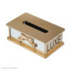 Wooden Waste Basket & Tissue Box Set - Bowtie Design