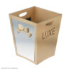 Wooden Waste Basket & Tissue Box Set - Bowtie Design