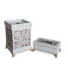 Wooden Waste Basket & Tissue Box Set - Afra