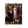 Hand-Knotted Persian Pictorial Rug from Tabriz Depicting Alfred William Strutt a Lassie & her Laddie