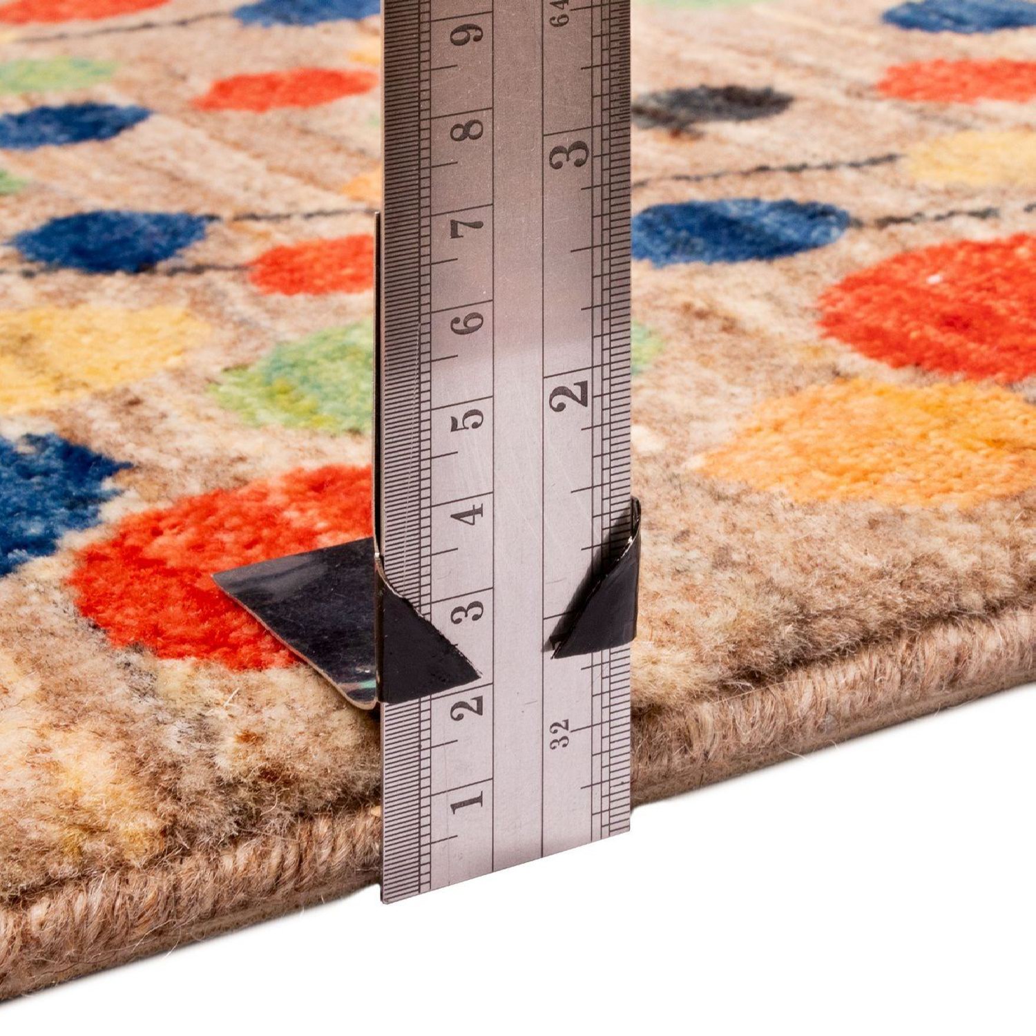 Artisanal Persian Gabbeh Wool Rug Handwoven in Fars Floral