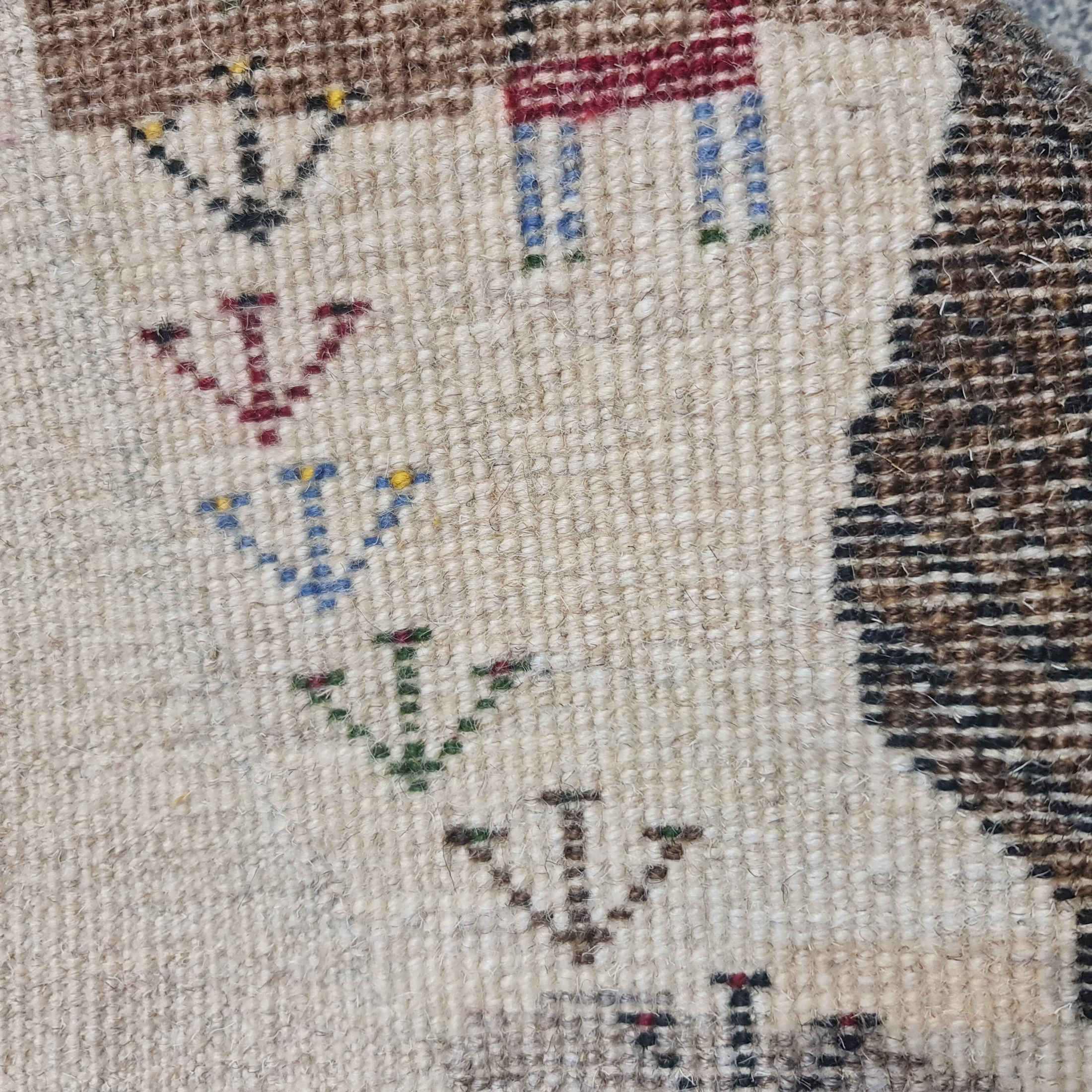 Authentic Persian Gabbeh Wool Rug Handwoven in Fars Tree Motifs