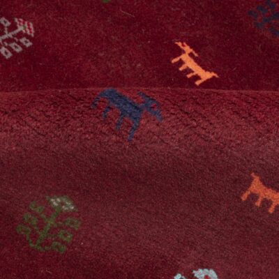 Authentic Genuine Persian Gabbeh Wool Rug Handwoven with Animal Motifs