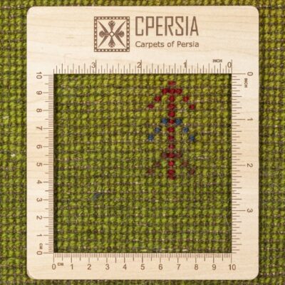 Authentic Persian Gabbeh Wool Rug Handwoven in Fars Green