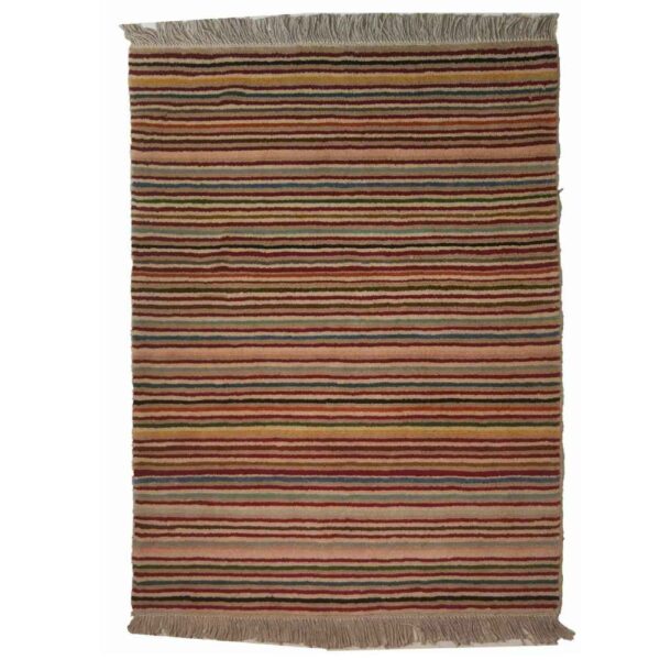 Authentic Genuine Persian Gabbeh Wool Rug Handwoven Striped Red