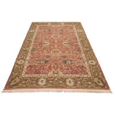 Authentic Persian Wool Kilim Rug Handwoven in Fars Bordered Salmon