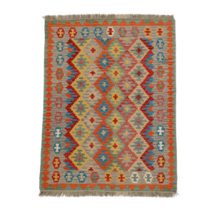 Authentic Persian Kilim Rug with Wool Handwoven in Fars Tribal Orange