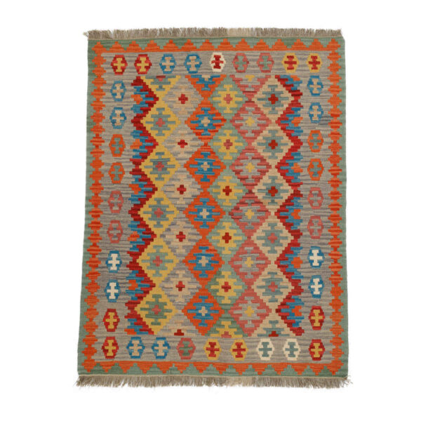 Authentic Persian Wool Kilim Rug Handwoven in Fars Tribal Orange