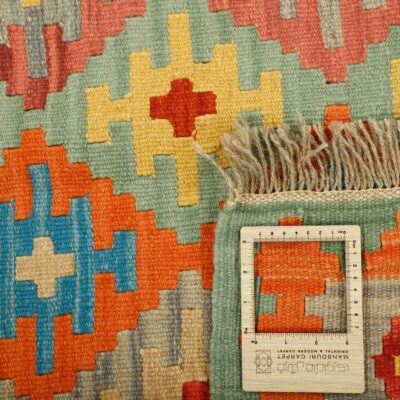 Authentic Persian Wool Kilim Rug Handwoven in Fars Tribal Orange