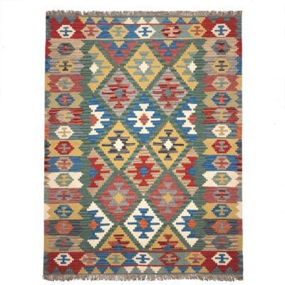 Authentic Persian Wool Kilim Rug Handwoven in Firuzabad Qashqai