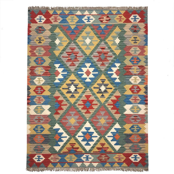 Authentic Persian Wool Kilim Rug Handwoven in Firuzabad Qashqai