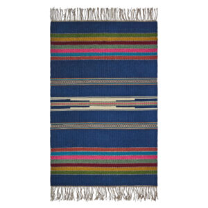 Authentic Persian Kilim Rug with Wool Handwoven in Lorestan Blue