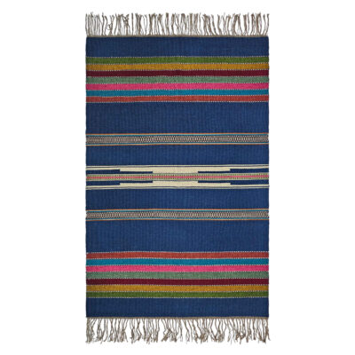 Authentic Persian Wool Kilim Rug Handwoven in Lorestan Blue