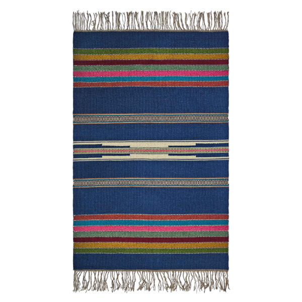 Authentic Persian Wool Kilim Rug Handwoven in Lorestan Blue