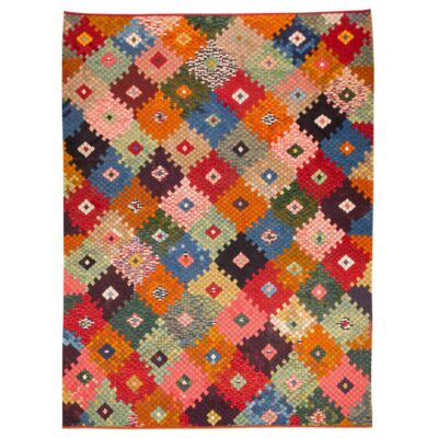 Authentic Persian Wool Kilim Rug Handwoven in Bijar Geometric