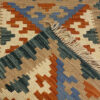Authentic Persian Wool Kilim Rug Handwoven in Fars Qashqai Green
