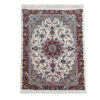 Authentic Persian Silk Carpet Hand-Knotted in Kashan Toranj Cream