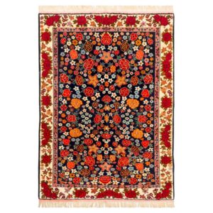 Authentic Persian Wool Rug Hand-Knotted in Bojnurd Floral Bordered