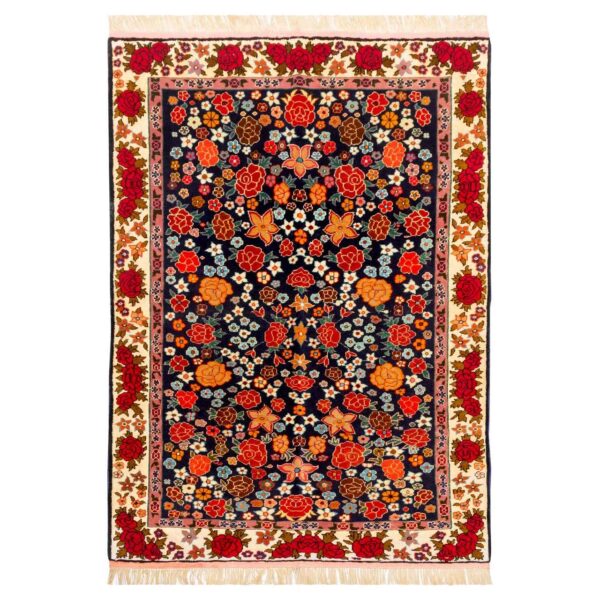 Authentic Persian Wool Carpet Hand-Knotted in Bojnurd Floral Bordered