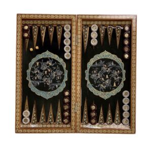 Backgammon Board Chovgan Design with Khatam-kari Detailing