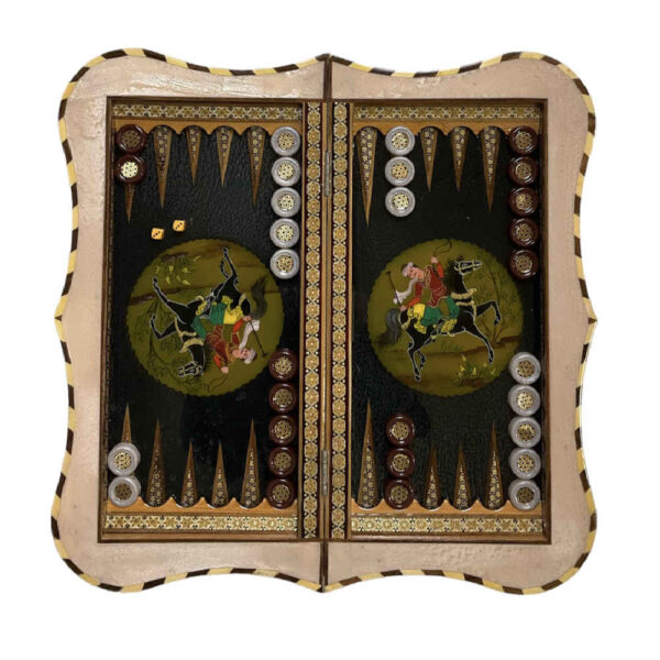 Inlaid Marquetry Backgammon Board Handmade with Exquisite Khatam-kari Mastery
