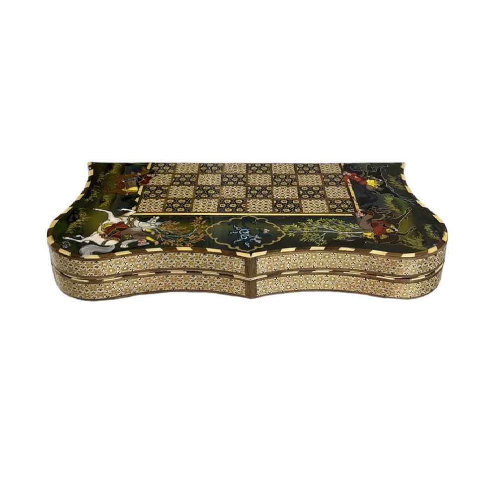 Inlaid Marquetry Backgammon Board Handmade with Exquisite Khatam-kari Mastery