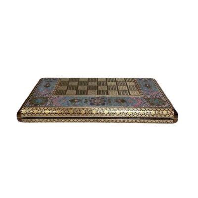 Inlaid Marquetry Backgammon Board Handmade with Traditional Khatam-kari Design