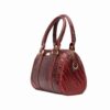 Leather Bauletto Handbag with Snakeskin Pattern for Women