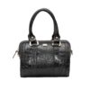 Leather Bauletto Handbag with Snakeskin Pattern for Women