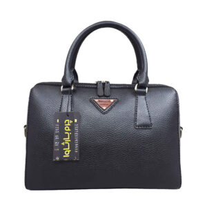 Leather Bauletto Handbag with Top Handle & Large Capacity