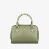 Real Leather Bauletto Handbag with Top Handle for Women
