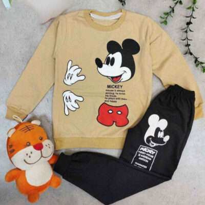 Boys’ Sweatshirt & Pants Set with Mickey Mouse Design