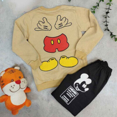 Boys’ Sweatshirt & Pants Set with Mickey Mouse Design