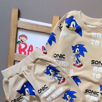 Boys’ Sweatshirt & Pants Set with Sonic the Hedgehog Design