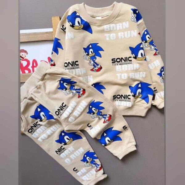 Boys' Sweatshirt & Pants Set with Sonic the Hedgehog Design