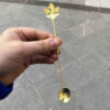 Brass Bar Spoon with Artisan Leaf Design Set - 3 Pieces