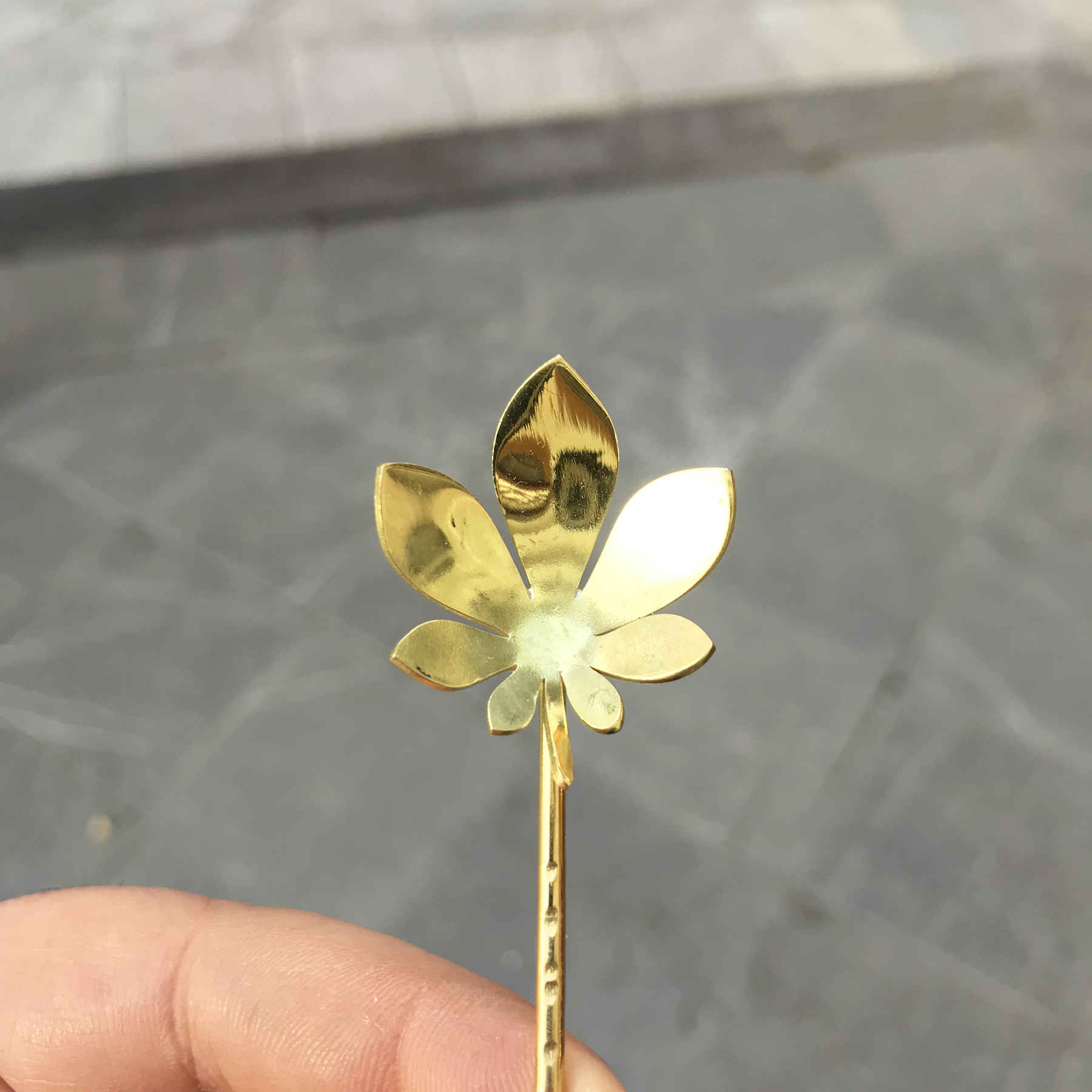 Brass Bar Spoon with Artisan Leaf Design Set – 3 Pieces