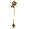 Brass Bar Spoon with Elegant Flower Design Set - 3 Pieces
